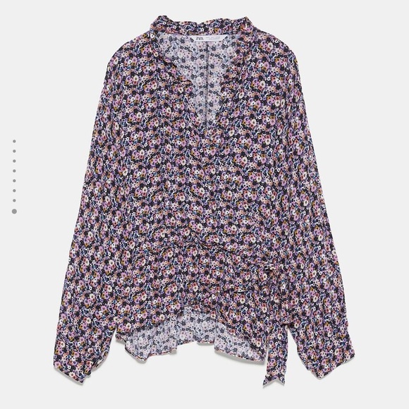 Zara floral print wrap blouse - Picture 5 of 6